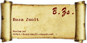 Boza Zsolt névjegykártya
